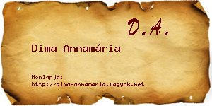 Dima Annamária névjegykártya